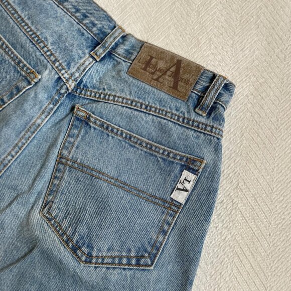 Vintage 90s Heavyweight Cotton Denim Highwaisted Straight Leg Jeans - Picture 4 of 5